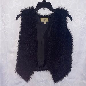 True Craft Girl’s Black Faux Fur Vest